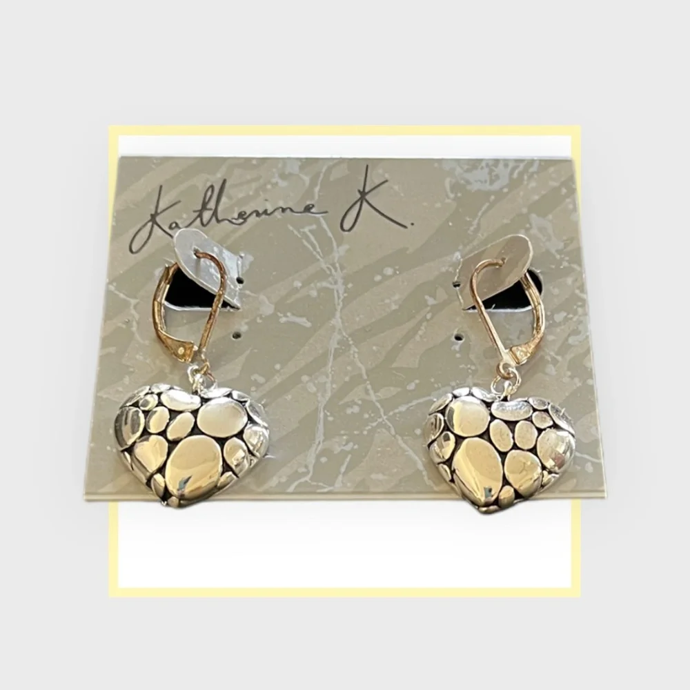 Katherine‎ K Silver Heart Earrings